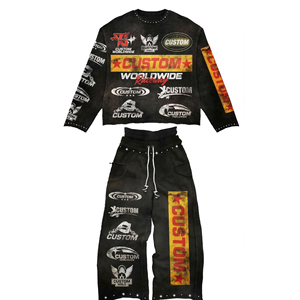 เสื้อยืดแขนยาว Custom Worldwide Racing สีดำ พิมพ์ลายแบบ Sublimation สไตล์สตรีท คอกลม ทรงปกติ ระบายอากาศได้ดี ผลิตจากโพลีเอสเตอร์ - Product Image 1