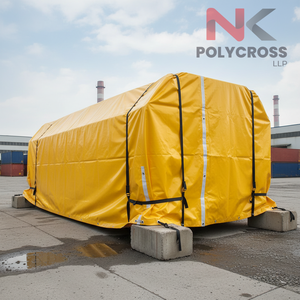 ผ้าใบคลุม PVC อุตสาหกรรม 5 ชั้น ทนไฟ กันน้ำอย่างดี สำหรับเต็นท์ ผ้าม่านข้างรถบรรทุก และผ้าคลุมสินค้า - Product Image 4