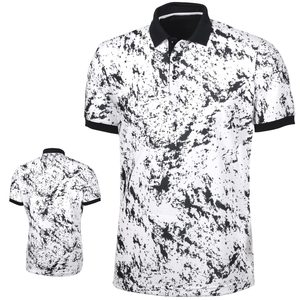 Chemise à manches courtes bleue pour homme, en tissu tricoté respirant 100% polyester, séchage rapide, coupe classique, décontractée - Product Image 5