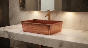copper <b>basin</b> fine finishing copper sink smooth polished copper <b>basin</b> glossy shine copper sink elegant polish copper <b>basin</b> - Product Image 4