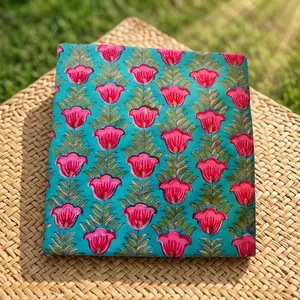 Exclusiva tela de algodón de bloque de mano indio para vestidos, Túnica, camisa, bufandas y muchas otras artesanías para ti a precio al por mayor - Product Image 6
