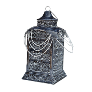 Lanternes à bougies chauffe-plat marocaines en fer et verre, écologiques, résistantes à la chaleur, avec finition colorée, pour suspension intérieure et décoration de la maison - Product Image 4