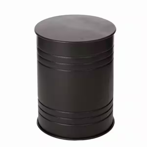 Awesome Industrial Metal Drum <b>Stool</b> With Wood Top <b>Storage</b> Ottoman Modern Home Furniture Living Room Accent Piece - Product Image 4
