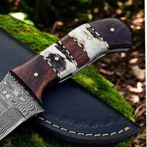 มีดสกินเนอร์ดามัสกัสทำมือ มีดสกินเนอร์ดามัสกัสแบบสั่งทำพิเศษ ตีขึ้นรูปด้วยมือ มีดล่าสัตว์เหล็กดามัสกัส - Product Image 5