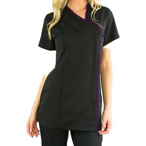 Haute Salon de coiffure élastique médecin soins infirmiers taille travail Logo personnalisé vêtements médical deux pièces femmes gommages uniformes SetsBY BS 2026 - Product Image 3