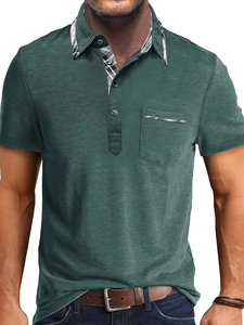 Polo homme d'été à rayures imprimées, confortable et respirant, style urbain décontracté, personnalisable avec logo, manches courtes - Product Image 4
