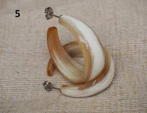 Aros de Cuerno de Búfalo Natural, Estilo Animal Ecológico para Mujer, para Fiestas y Bodas, Artesanía Atemporal - Product Image 6