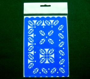 Pochoirs artistiques HC0123 |   Pochoir en plastique bleu en forme de poisson avec motif marin pour les arts et l'artisanat - Product Image 3