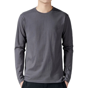 T-shirt à manches longues pour homme, col rond, 100% coton, 230 GSM, impression de logo personnalisée, style oversize, style universitaire, style gym - Product Image 4