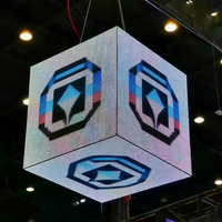 Boîte à lumière LED personnalisée, écran publicitaire 3D en forme de cube, écran LED avec télécommande, boîte à lumière LED pour intérieur/extérieur, entreprise, magasin
