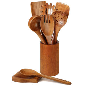 Utensilios de cocina ecológicos de madera para utensilios de cocina antiadherentes, espátula de madera natural. - Product Image 6