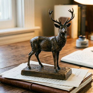 ของที่ระลึก ของขวัญ งานโลหะสั่งทำ รูปสัตว์ทองเหลืองขนาดเล็ก 3 มิติ รูปปั้นกวางทองสัมฤทธิ์ สำหรับใช้เป็นที่ทับกระดาษ - Product Image 4