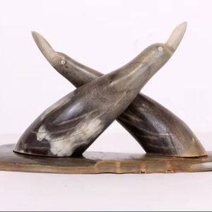 Natural Polished Horn Decorative Show Piece Budget Friendly Tabletop Decoration for Home Interior Office <b>Desk</b> - Product Image 1