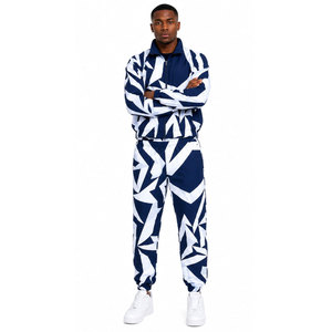 Ensemble de survêtement homme coupe slim personnalisé, imperméable et coupe-vent, en coton épais 100%, avec veste zippée et pantalon, nouveau design de haute qualité - Product Image 5