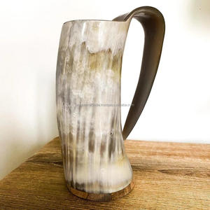 Taza para beber de cuerno hecha a mano a precio de fábrica, nuevo diseño, cuerno Natural, bebida vikinga Original - Product Image 5