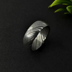 Anillo de Acero de Damasco Hecho a Mano, Estilo Premium en Capas, Anillo de Boda, Joyería Personalizada para Uso Diario - Product Image 2