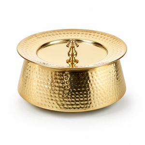 Olla de Cocina Tradicional de Latón Martillado con Tapa, Cazuela, Tazón para Servir, Utensilios de Cocina de Latón para Hoteles, Restaurantes y Servicios de Catering, Venta al por Mayor - Product Image 1
