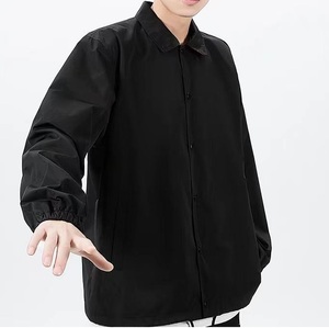 New Arrival 2026 Black Colors Coaching Jacket Satin Sports Training Jackets Windbreaker Breathable Men Windproof <b>Coaches</b> Jackets - Product Image 2