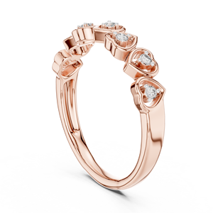 Anillo de Diamantes Cultivados en Laboratorio para Mujer, Modelo BLUSH HEART, Oro Rosa de 18 Quilates con Baño de Rodio, Piedras Laterales, para Compromiso, Boda, Fiesta, San Valentín - Product Image 2
