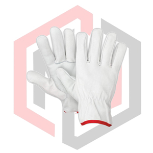 Leather Glove Made Soft Smooth Treated Goatskin Cut Resistant Anti-Heat Anti-Static Adjustable <b>Wristlet</b> Cuff Breathable Gloves - Product Image 1