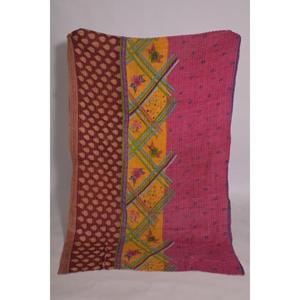 Floral Kantha <b>Quilt</b> Boho Cotton <b>Throw</b> Handmade Vintage Indian Reversible Blanket Bedspread Bedroom Decor - Product Image 1