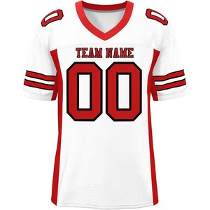Wholesale American Football Jersey Polyester Mesh No Fade Sublimation Custom Logo OEM Supplier Breathable Quick Dry Teamwear - Product Image 3