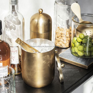 Durable metal ice bucket strong handle for carrying ideal for serving chilled <b>drinks</b> at weddings events and functions - Product Image 2