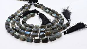 ลูกปัดลาบราดอไรต์ธรรมชาติทรงเหลี่ยมไม่สม่ำเสมอขนาด 10x12 มม. ลูกปัดพลอยลาบราดอไรต์แบบมีประกาย ขนาด 10 นิ้ว - Product Image 2