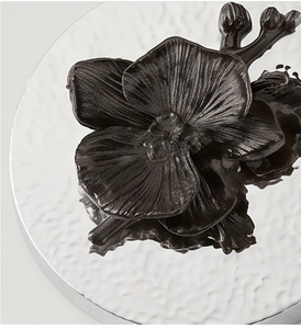 <b>Round</b> Glass Food Container With Silver Lid And Flower Knob Minimalist Design For Kitchen Storage And <b>Table</b> Decor - Product Image 4