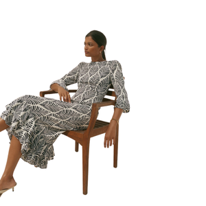 Vestido midi estampado de verano para mujer, cómodo, línea A - Product Image 2