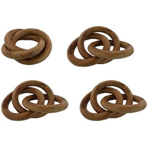 Anneaux de serviette en bois faits à la main - Style moderne et luxueux, durables, écologiques, couleur/taille personnalisables, pour les fêtes et les dîners, créations Lavie Uttar - Product Image 2