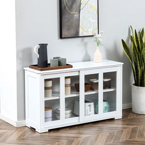 Credenza Contemporanea in Rovere con Anta in Vetro e Ampio Spazio di Archiviazione per Cucine e Sale da Pranzo Moderne - Product Image 2
