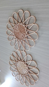 Assiette en rotin tressé naturel, faite à la main, écologique, décoration d'intérieur avec un style bohème - Product Image 6