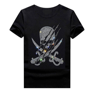 T-shirts décontractés d'hiver pour femmes, 100 % coton, avec strass, options personnalisées, vente en gros, respirants et à séchage rapide – Fabricant d'usine - Product Image 1