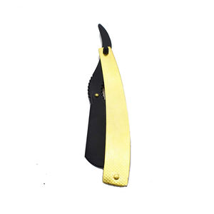 Rasoir droit pliant noir professionnel de haute qualité personnalisable en acier inoxydable pour barbier, couteau de rasage à lame unique - Product Image 6
