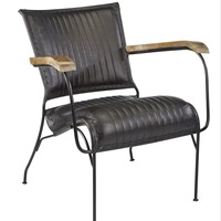 Chaise de salle à manger en cuir noir avec mobilier de bureau et de salon simple en bois massif de style moderne pour hôtel et restaurant à la maison