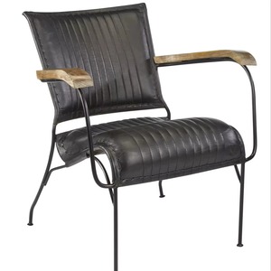 Chaise de salle à manger en cuir noir avec mobilier de bureau et de salon simple en bois massif de style moderne pour hôtel et restaurant à la maison - Product Image 6