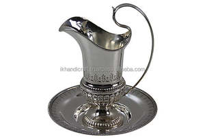 Pichet en métal plaqué argent britannique royal moderne bord de perle luxe unique servant des boissons pour les fêtes décoratives économique - Product Image 3