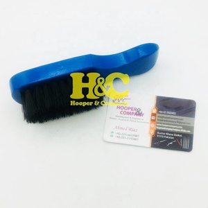 Brosse à cheveux bleue avec manche en bois, peigne de coiffure blanc personnalisable, confortable, pour usage en salon de coiffure, logo personnalisé, emballage professionnel - Product Image 3