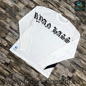 T-shirt décontracté à col rond pour homme, 180g, personnalisé, couleur sur mesure, 100% coton, coupe oversize, manches longues, motif uni, sérigraphie - Product Image 2