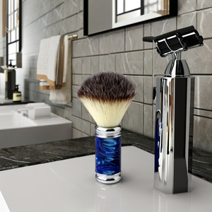 Triple lame en acier inoxydable compatible Premium Chrome 2 pour manche de rasoir fabriqué en laiton métal vierge acrylique - Product Image 6