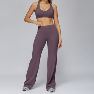 Conjunto de Yoga de 4 Piezas para Mujer, Tendencia Actual, Nuevo Modelo 2026, Cuello en V, Largo Completo, Cintura Elástica sin Costuras, con Logotipo Personalizado - Product Image 1