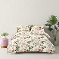 Parure de lit Candice Sage avec 2 taies d'oreiller, imprimé floral, 100% coton, 150 fils/cm², qualité A, toutes saisons