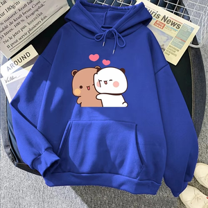 เสื้อฮู้ดลายการ์ตูนหมี ยูนิเซ็กส์ เสื้อสเวตเชิ้ตลำลองขนาดใหญ่พิเศษ พิมพ์ลายด้านหน้า ดีไซน์กระเป๋าเสื้อ ใส่ได้ในฤดูใบไม้ร่วง - Product Image 5
