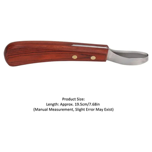 Coupe-ongles pour chevaux et bovins, manche en bois de caoutchouc, 2 pièces, couteau à ongles ovale multifonctionnel pour fermeur de chevaux - Product Image 2
