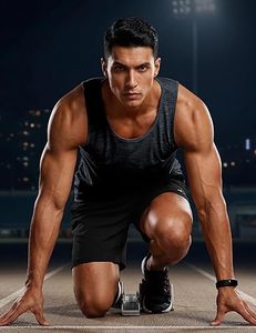 Débardeur sans manches noir pour homme, col rond, séchage rapide, couleur unie, polyester, pour l'entraînement - Product Image 3