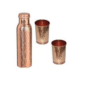 Botella de agua de cobre de alta calidad, frasco para beber de metal puro, diseño moderno por madiha art and crafts - Product Image 1