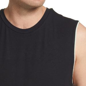 Camisetas sin mangas de gran tamaño con cuello redondo para hombre, 100% algodón, transpirable, informal, tinte sólido, verano, Fitness, venta al por mayor - Product Image 3