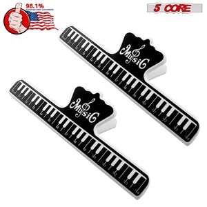 5 Core Music <b>Sheet</b> Holder Clip Pair Durable <b>Black</b> Plastic Page Holder for Piano Keyboard Violin - Product Image 2