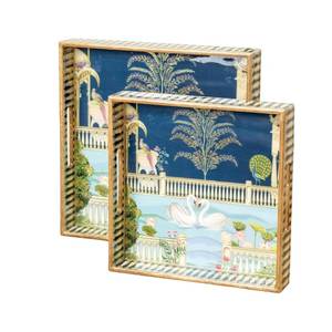 Modern Decorative Enamel Tray Handmade Metal Serving Platter Coffee <b>Table</b> <b>Vanity</b> Display Tray Jewelry Organizer Home Decoration - Product Image 5